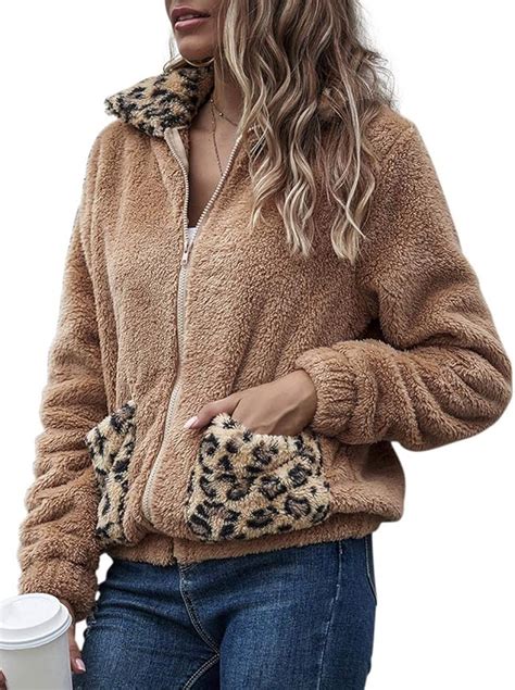 fuzzy leopard jacket|Amazon.com: Leopard Print Jacket Women.